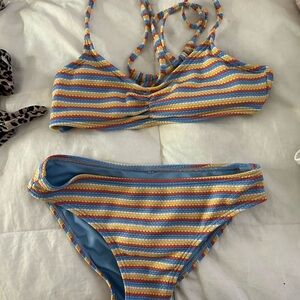 Roxy Multicolor Striped Kids Bikini